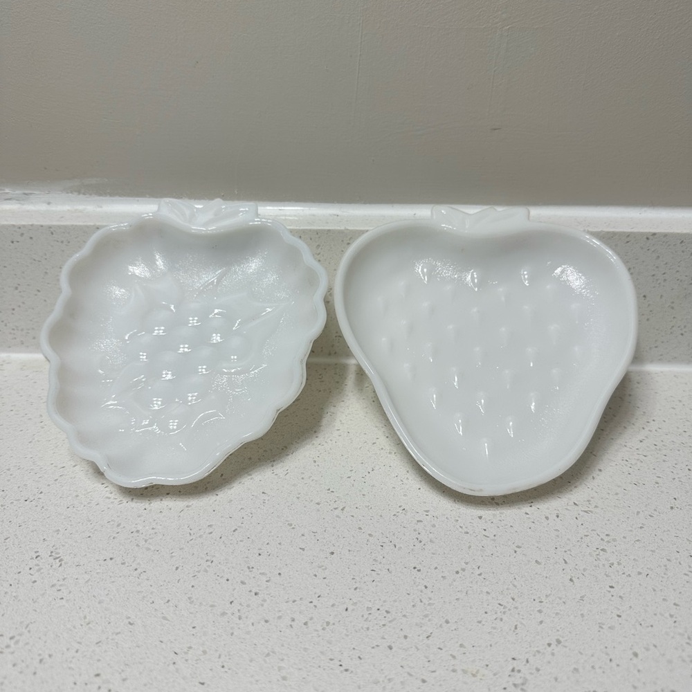 2 Milk Glass candy dishes